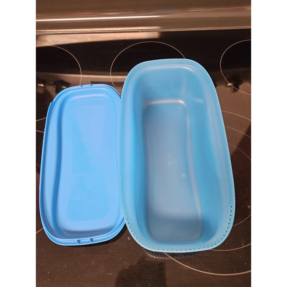 Blue Tupperware Microwave Pasta Maker Spaghetti Cooker #6775A W/ Lid #7209A EUC